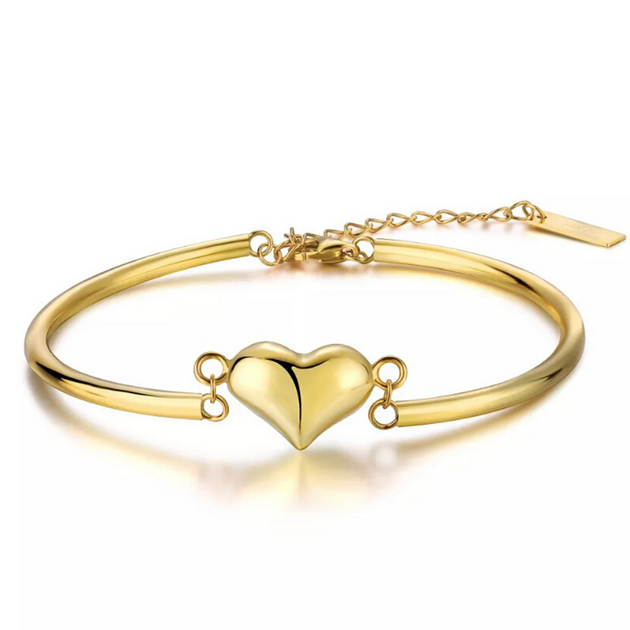 Heart Bracelet, Bangle, Charm Bracelet With Heart Hook and Eye Closure,  Heart Hook and Eye Bracelet, Bronze Bracelet, PB0180 